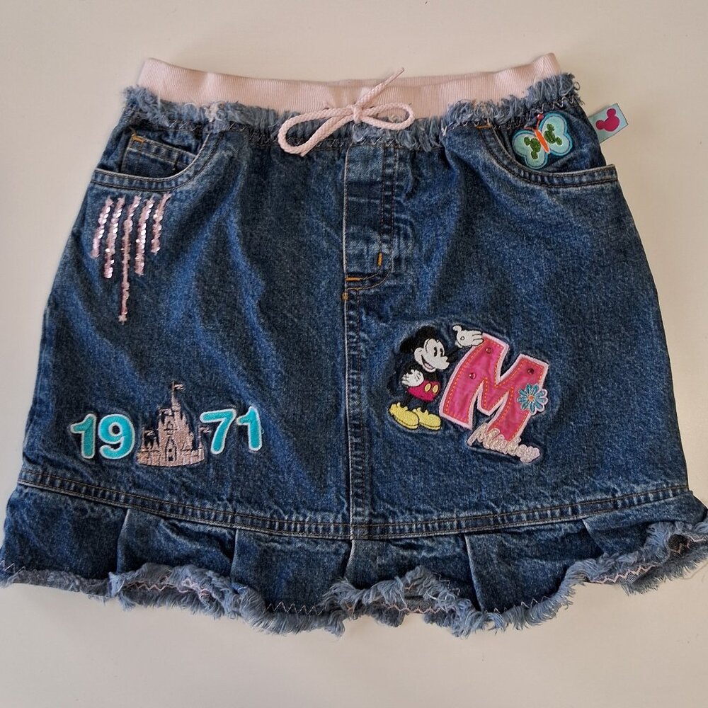 Vintage Disney Embroidered Denim Skirt